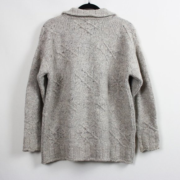 Esprit Oatmeal Textured Collar Sweater - Picture 14 of 14